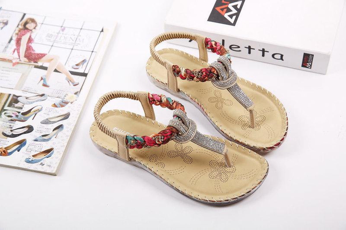 Summer Sandals Women T-Strap Flip Flops Thong Sandals Designer Elastic Ladies Sandal Shoes Cover New