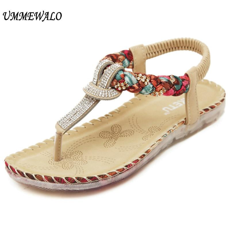 Summer Sandals Women T-Strap Flip Flops Thong Sandals Designer Elastic Ladies Sandal Shoes Cover New